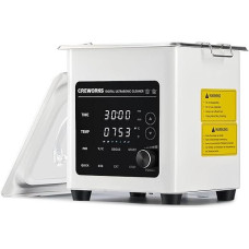 CREWORKS Ultrasonic Cleaner with Heating Function - Versatile Cleaner for Dentures, Jewellery & Glasses (1L)