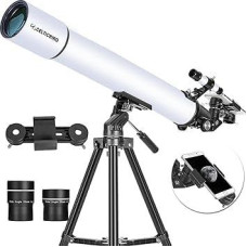 Telescope for Adults, Powerful Travel Telescope for Adults, Astronomy Beginner Gifts, 80 mm Aperture 900 Refractor Telescope with AZ Holder, Carry Bag, Phone Holder