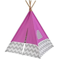 KidKraft 227 Pink & grey Deluxe Play Teepee for Kids Children, 162cm Tall for Indoor and Outdoor