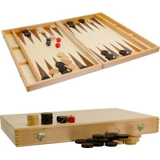 Travel Backgammon Wood High Quality Master of Chess Inlaid Beech Wood Backgammon Case 40 x 50 cm Board Game and Lady Toy Stones for Children and Adults