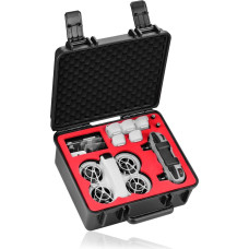 BRDRC Neo Case Waterproof Hard Case Travel Hard Case for DJI Neo Fly More Combo RC-N3 Battey Charging Hub Accessories, juodas, modernus, šiuolaikiškas, kompaktiškas