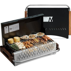 Naturehike Holzkohlegrill Klappgrill 50,2 x 32,8 x 33,5 cm Laptopgrill Portabel Mobil Campinggrill Tischplatte BBQ Koffergrill für Outdoor Tischgrill Garten, Schwarz