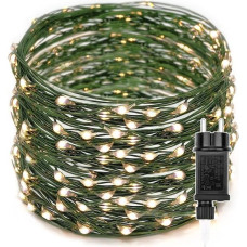 Fairy Lights Outdoor 100 m 1000 LEDs Copper Wire Green Lighting LED Lights with Plug 8 Modes Outdoor Indoor Decoration Waterproof for Garden, Party, Christmas, Trees, Wedding, Holiday Decoration, Warm White
