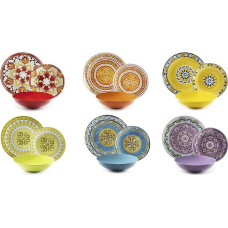 Excelsa ETNO Chic Porcelain Dinner Set, Multi-Colour, 21-Piece