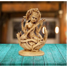 Purpledipo dervos stabas Sarasvati (Saraswathi): Statulėlė (Sarasati), žinių, muzikos ir meno deivė, akmens apdaila (10823B)