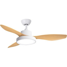 WUUM Flow DC Ceiling Fan Large 24 W LED Light with 3 Tones Powerful Ultra Quiet Motor 6 Speeds Remote Control Wood and White
