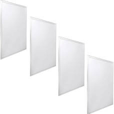 JANDEI Pack x4 LED Backlit Panel 60x60cm 48W Cool White 6000K 3900 Lumens White Frame For Installation In Armstrong Ceilings Includes Driver