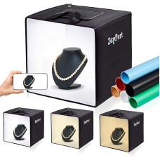 Photo Box Light Box 30 x 30 cm Photo Studio Photo Box with 120 LEDs and 6 Backgrounds for Jewellery and Small Items Product Photography