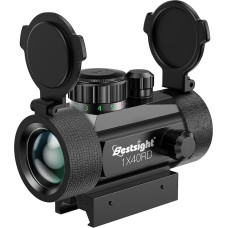 Paike 1 x 40 raudonasis taikiklis su raudonu žaliuoju tašku, apšviestas 11 mm / 20 mm bėgeliu, apsauginiai gaubtai, šautuvo optinis taikiklis