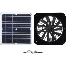 100 W 18 V Solarpanel-Abluftventilator, 13,5 Zoll, Solarbetriebener Dachbodenventilator für Haustierhaus, Hühnerstall, Wohnmobil, Gewächshaus