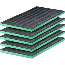 Daugiasluoksnis Schaumstoff | 5 Stück | 600 x 400 mm, Shadow Foam, Schneiden und Abziehen, Anpassbare, Kaizen Foam, Werkzeugeinlage für Kamera, Werkzeugkoffer (Grün & Schwarz, 30 mm)