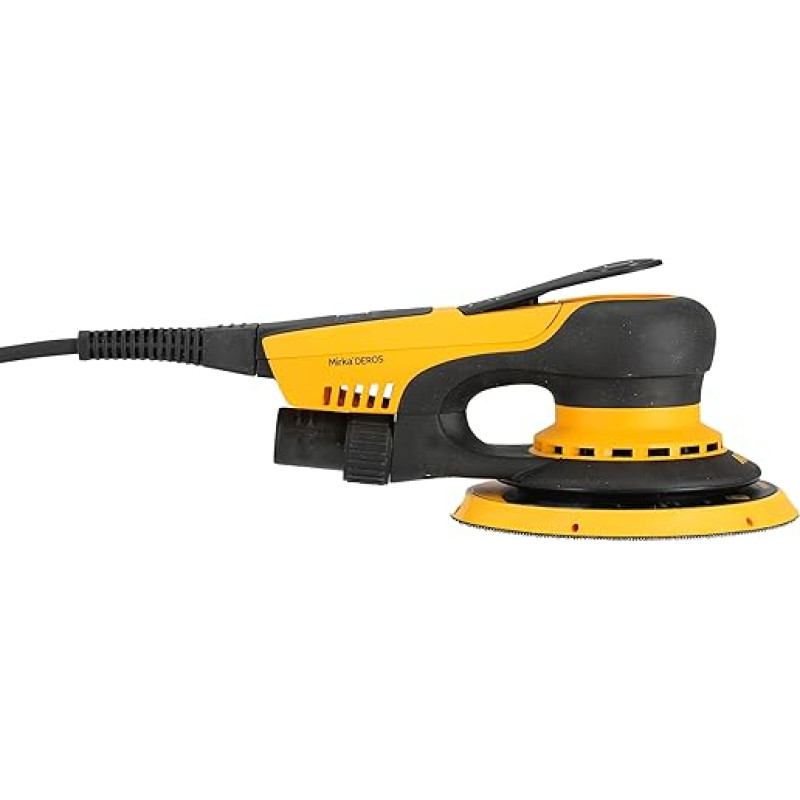 Mirka DEROS II 650 Exzenter-Schleifer Schleifmaschine mit Absaugung für Ø 150mm Schleifpapier / 5,0mm Hub Exzenterschleifmaschine für staubfreies Schleifen von Holz, Trockenbau & Metall / MID6504044