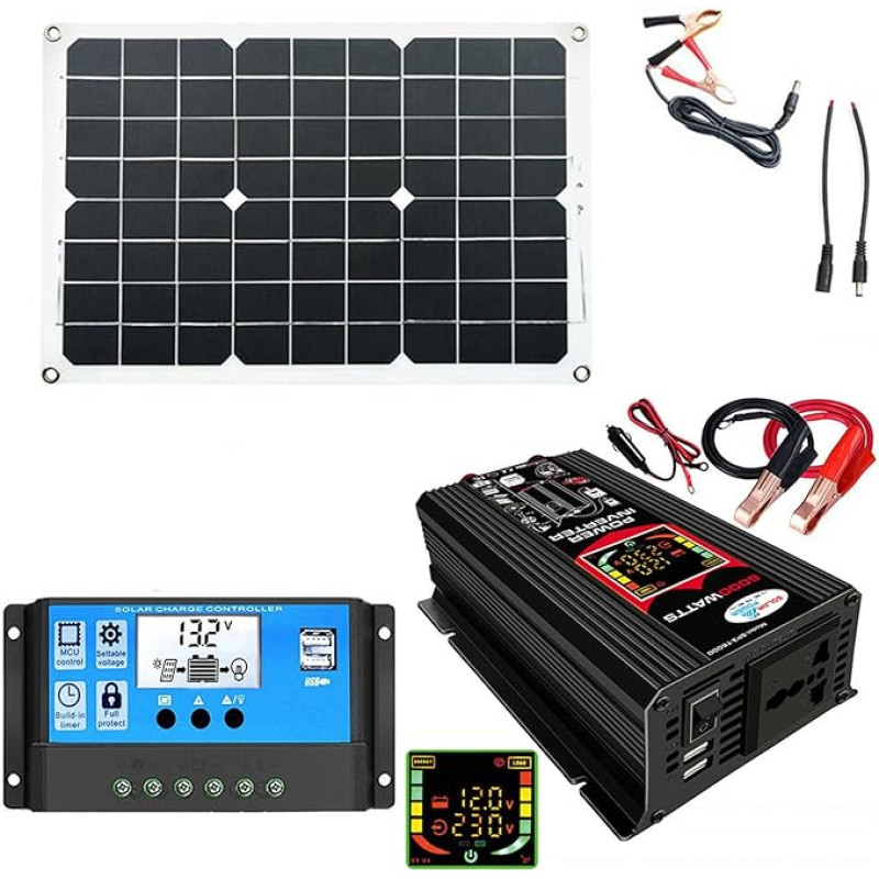 Solarenergie-Kit Kompakte erneuerbare Konfiguration, umweltfreundliche Stromversorgungslösung | All-in-One-Batterie-Backup-System, Wechselrichter-Ladegerät-Kombipaket, Energiesystem so, marineblau, Se