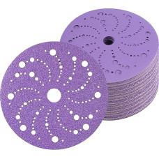 25 Stück Schleifscheiben 150 mm Körnung 40 Keramik Schleifscheibe Haken und Schnalle Exzenterschleifer Multi-Loch Haltbarkeit und Effizienz saubere Schleifscheibe für Holz, Metall, Kunststoff