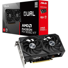 ASUS Dual Radeon RX9060XT 8G GDDR6 Gaming Graphics Card (AMD Radeon RX9060XT, AMD RDNA 4 Architecture, 2.5 Slot Design, Dual BIOS, PCIe 5.0, 1x HMDI 2.1b, 2X DisplayPort 2.1a, DUAL-RX9060XT-8G)