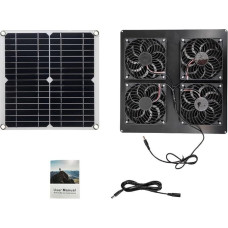 Saulės kolektorių ventiliatoriaus rinkinys 12W saulės energija varomas ventiliatorius šiltnamio naminių gyvūnėlių kambariui RV