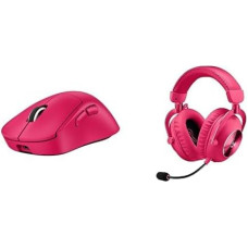 Logitech G PRO X SUPERLIGHT 2 DEX LIGHTSPEED Wireless Gaming Mouse, 32K DPI Sensor and USB-C Charging Function + PRO X 2 LIGHTSPEED Wireless Gaming Headset, Removable Boom Mic, 50 mm Graphene, Magenta
