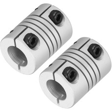 išteklių žemėlapis Flexible Wellenkupplung, 8 bis 8 mm, 20 mm Länge, 15 Durchmesser, Klemmwellenkupplung, Aluminiumlegierung, Gelenkverbinder, Schrittmotor-Kupplung für 3D-Drucker, CNC-Maschinen