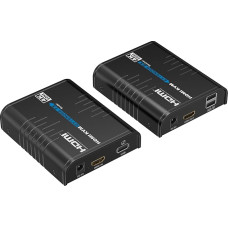PremiumCord 4K HDMI KVM Extender with USB 2.0 up to 120 m over LAN, over IP, CAT5/5e/6, UHD 4K 2160p 60Hz, Full HD 1080p, 4:4:4, HDMI 2.0, HDCP 2.2, Robust Aluminium Housing