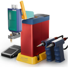 GLITTER Punktschweißgerät, 21000W 3500A Punktschweißgerät für Akkus, Aluminium zu Nickel Akku Schweißgerät mit Automatisch und Fußpedal Modus, 99 Gänge Spot Welder für DIY 18650 LiFePO4 Akkupack,801H
