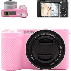 VOVMOEYA fotoaparato dėklas Sony ZVE10II, 1 x silikoninis dėklas, 2 x ekrano apsauga, 1 x 