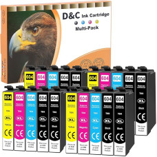 D&C 604XL kasetės, suderinamos su Epson 604 XL spausdintuvo kasetėmis, skirtomis Expression Home XP-3200 XP-2205 XP-3205 XP-4200 XP-4205 XP-2200, Workforce WF-2910 WF-2930 WF-2935 WF-2950 (pakuotė