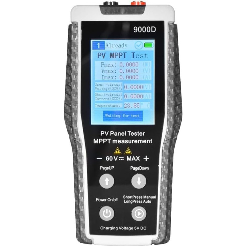 9000D Solarpanel Tester 5-800W Photovoltaik Power Analyzer mit MPPT 2,8 Zoll TFT Display Datenprotokollierung PV Testgerät