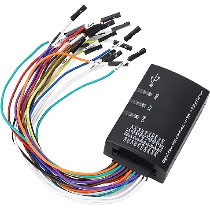 Haofy Logikanalysator, 16 Kanäle, 100 M Abtastrate, Kompakter USB-Logikanalysator für, Leistungsstarke Protokollanalyse für Debugging-Hardware-Ingenieure
