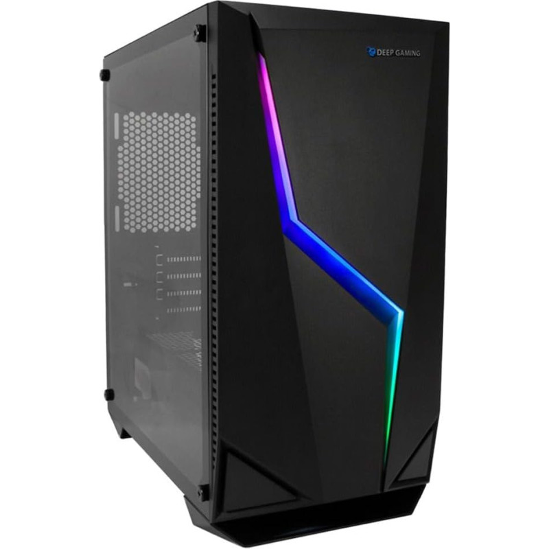M235 - Micro ATX ir ITX kompiuterio korpusas su 2 x USB3.0, grūdinto stiklo šonine panele, palaiko iki 7 ventiliatorių, grafikos iki 300 mm, RGB, žaidimų kompiuterio korpusas, juodos spalvos