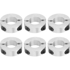 sourcing map Double Split Shank Collar, 20mm Bore Two Piece Clamp Collar, 40mm OD, 12mm Thickness, Aluminum Alloy Screw Split Ring, 6 Pieces