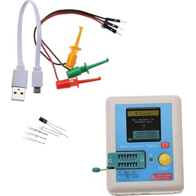 KIMISS T7 Transistortester Vollfarb-Grafikdisplay Multifunktionstest + Kapazitätswiderstandsmessgerät + Triodendiodentester + Industrie & Wissenschaft