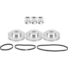 3 Sets Timing Belt Pulley Set Aluminium Alloy 20 & 60 Teeth Synchronous Wheel 3D Printer Parts for Milling / Drilling Machines