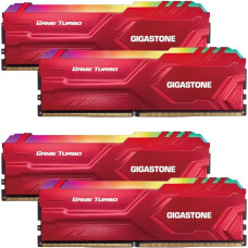 【RGB RAM DDR4】GIGASTONE Game Turbo 8 GB x 4 (32 GB rinkinys) DDR4 3600 MHz PC4-28800 CL 18-22-22-42 Intel XMP 2.0 AMD Ryzen 1.35V UDIMM 288-Pin unbuffered Non-ECC Desktop hohe Leistung Speicher - Rot