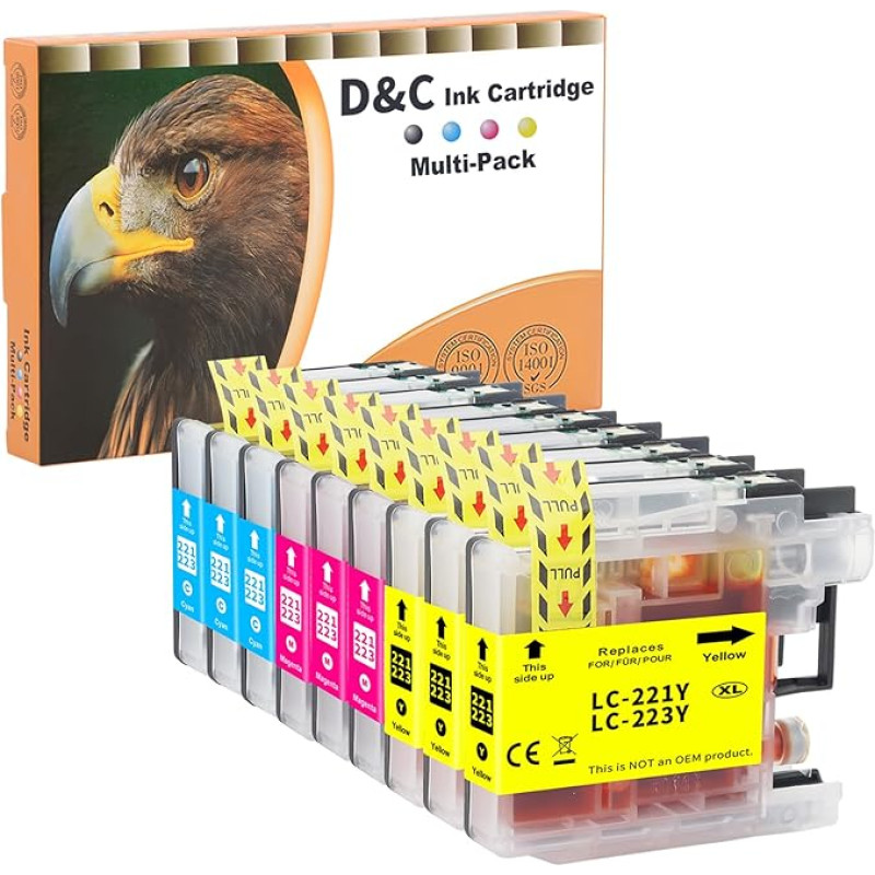 D&C LC223 spausdintuvo kasetės Brother LC223 LC223XL suderinamos su spausdintuvo kasetėmis Brother MFC J5320DW J4420DW J4620DW J480DW J5620DW J5720DW J680DW J4625DW J880DW J5625DW DCP J4120DW J566 2DW