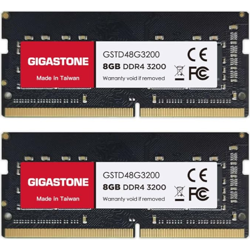 【DDR4 RAM tik nešiojamiesiems kompiuteriams】GIGASTONE 16GB rinkinys (2x8GB) DDR4 3200MHz (2933MHz arba 2666MHz) PC4-25600(PC4-23400/21300) CL22 1.2V SODIMM 260Pin Non-ECC Unbuffered Nešiojamųjų kompiuterių atminties atnaujinimas