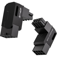 EZDIY-FAB Shield Series 8-Pin PCIe GPU Power Adapter, 90 Degree Angle Plug, Aluminium Design for Graphics Card Reverse Type, Black, Pack of 2