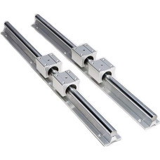 Profesionalūs linijiniai kreiptuvai SBR10 (10 mm), komplektuojamasis kreiptuvas (200/250 mm) + 4 linijiniai kreiptuvai SBR10UU (200 mm)