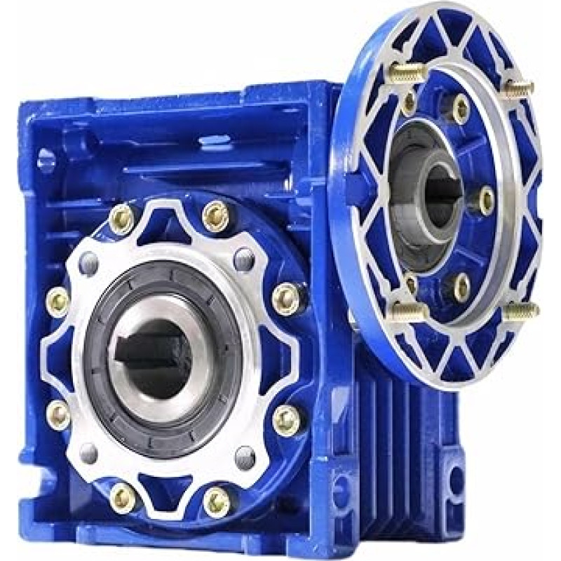 NMRV050 Schneckengetriebe-Drehzahlminderer 80B14 Rundflansch mit 19 mm Eingangswelle 24 mm Ausgangsbohrung Metallgetriebe