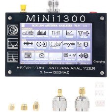 Mini1300 Analysegerät, 0,1-1300 MHz, mit Kalibrierungskit für HF VHF UHF N-Type Stecker, TDR Modus, 10,9 cm TFT-Display, USB/Lithium-betrieben