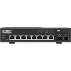 QNAP komutatorius QSW-L3208-2C6T | 6X 10GbE RJ45, 2x 10GbE SFP+/RJ45 kombinuotieji prievadai, valdomas naudojant 