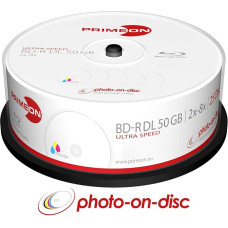 Primeon Blu-ray BD-R DL Rohling 50GB 2761319 25 St. cakebox Bedruckbar