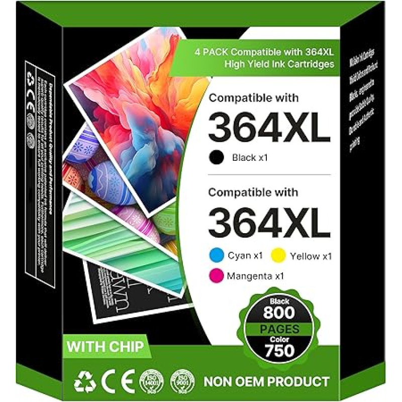 364XL rašalo kasetės, skirtos HP 364 364XL Photosmart 5510 5520 6510 6520 7520 Deskjet 3520 daugiafunkciniam spalvotam belaidžiam LED spausdintuvui Spausdinti kopijuoti nuskaityti