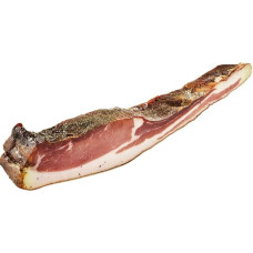 BAVAREGOLA Šoninė iš Pietų Tirolio - 400 g Šoninė - originalus Pietų Tirolio šoninės patiekalas, sukurtas Viktoro Koflerio/Lanos kumpio šoninė, rūkyta ir džiovinta ore.