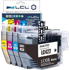 LCL LC422 rašalo kasetė suderinama su Brother LC-422 LC-422 LC-422XL LC422XL LC422VAL LC422XLVAL LC422XLVAL MFC-J5340DW MFC-J5345DW MFC-J5740DW MFC-J6540DW MFC-J6940DW (juoda, žydra, purpurinė, geltona)