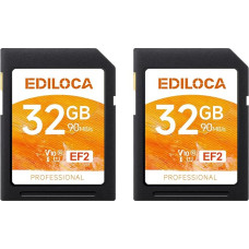 EF2 UHS-I atminties kortelė 32 GB, 2 vnt., skaitymo greitis 90 MB/s, įrašymo greitis 20 MB/s, C10, U1, V10, 