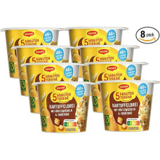 MAGGI 5 Minute Terrine Mashed Potatoes with Roasted Onions and Croutons, Delicious Ready Meal, Instant Potato Puree, Savoury Potato Snack, Pack of 8 (8 x 56 g)