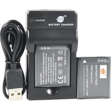 DSTE DMW-BCN10 ličio jonų akumuliatorius (2 vnt.) ir mikro USB įkroviklis, suderinamas su 