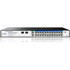 Komutatorius Poe+ Gigabit 24 prievadai, Gigabit Ethernet-Switch in der Cloud, 24 Poe-Ports bei 360 W, 2 Gigabit Uplink, 802.3af/at, App einfach zu verwalten, Cloud-Erkennung, Vlan, Cloud-Neustart, 250 m