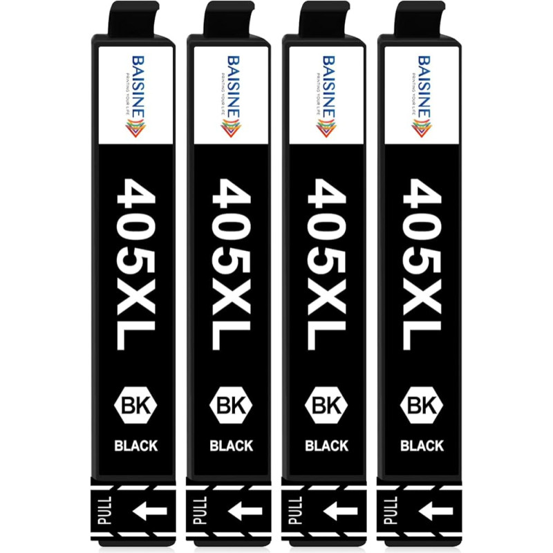 BAISINE 405XL juodos spalvos suderinama su Epson 405XL 405 XL juodos spalvos spausdintuvo kasetėmis, skirtomis Epson Workforce Pro WF-4820 WF-4830 WF-3820 WF-7840 WF-7830 WF-3825 WF-7310 WF-4825 WF-7830 (4 juodos spalvos)