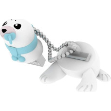 EMTEC - Baby Seal - 16 GB Flash Drive - USB 2.0 Type-A - Blue & White Rubber - Blister Pack
